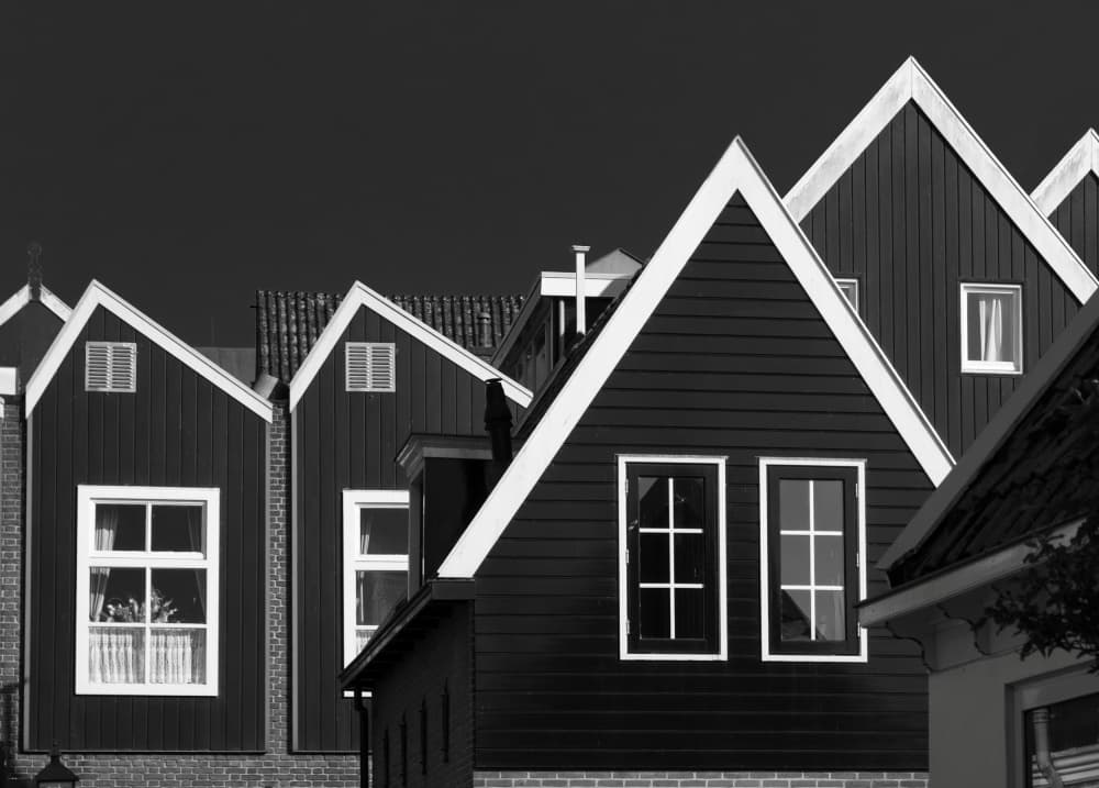 Black and White Gables by Fernando Silveira — canvas wall art