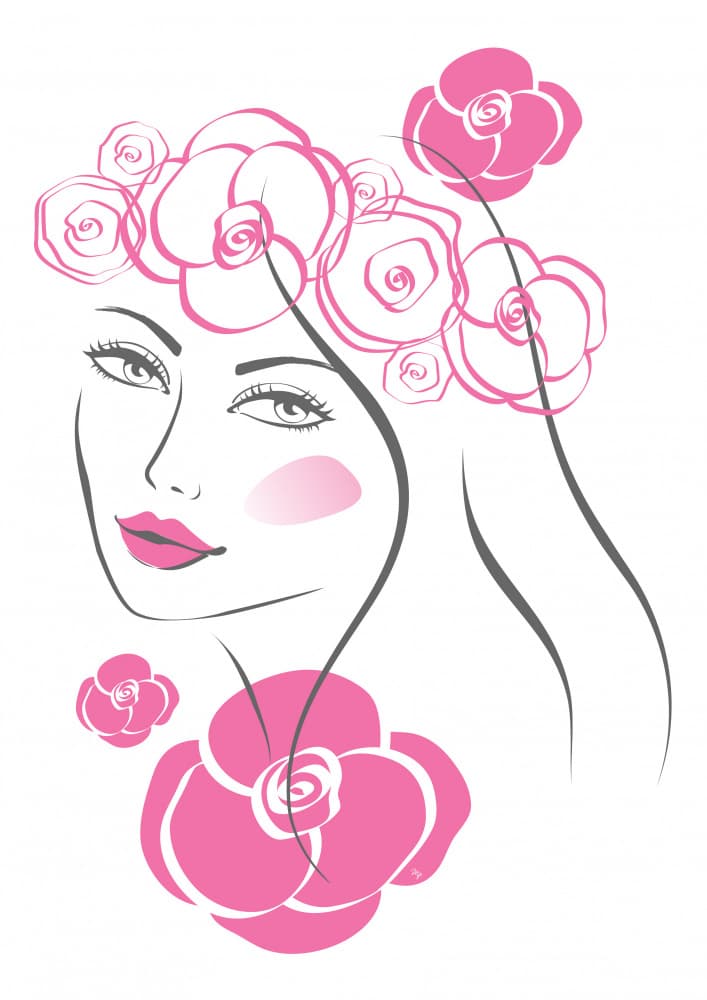 Elegant Floral Woman by Martina — canvas wall art