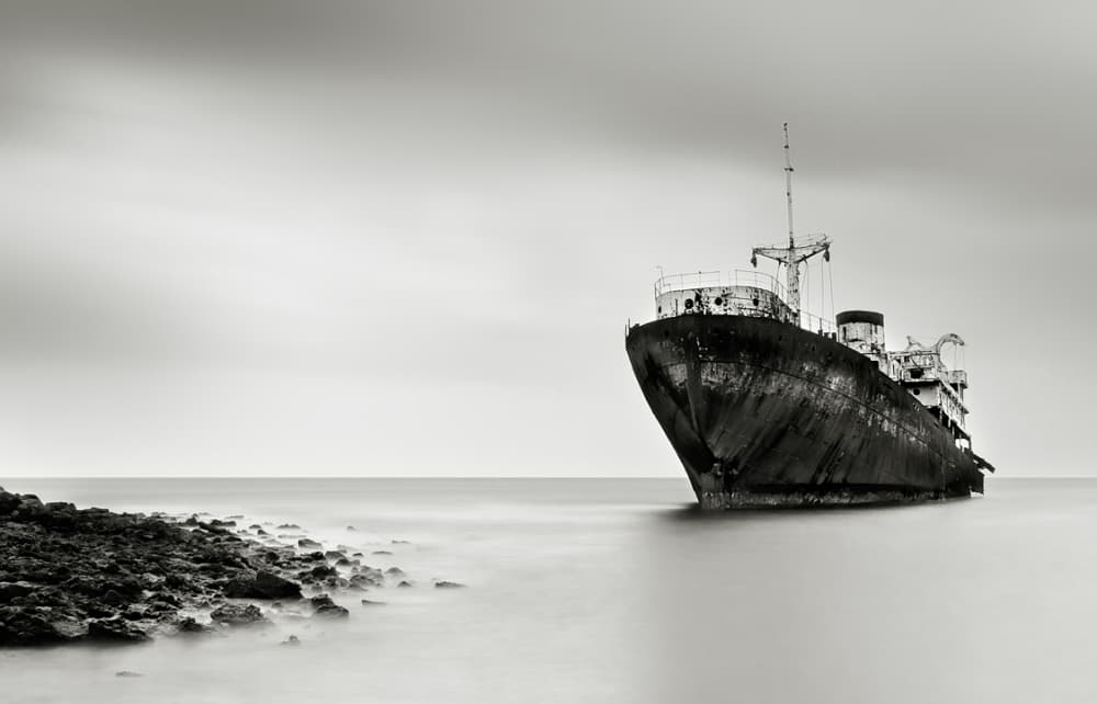 Abandoned Shipwreck Coast by Iñigo Barandiaran — canvas wall art