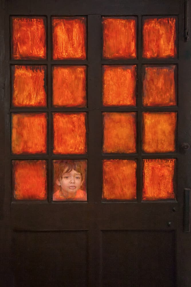 Boy In Orange Window by Sayyed Nayyer Reza — canvas wall art