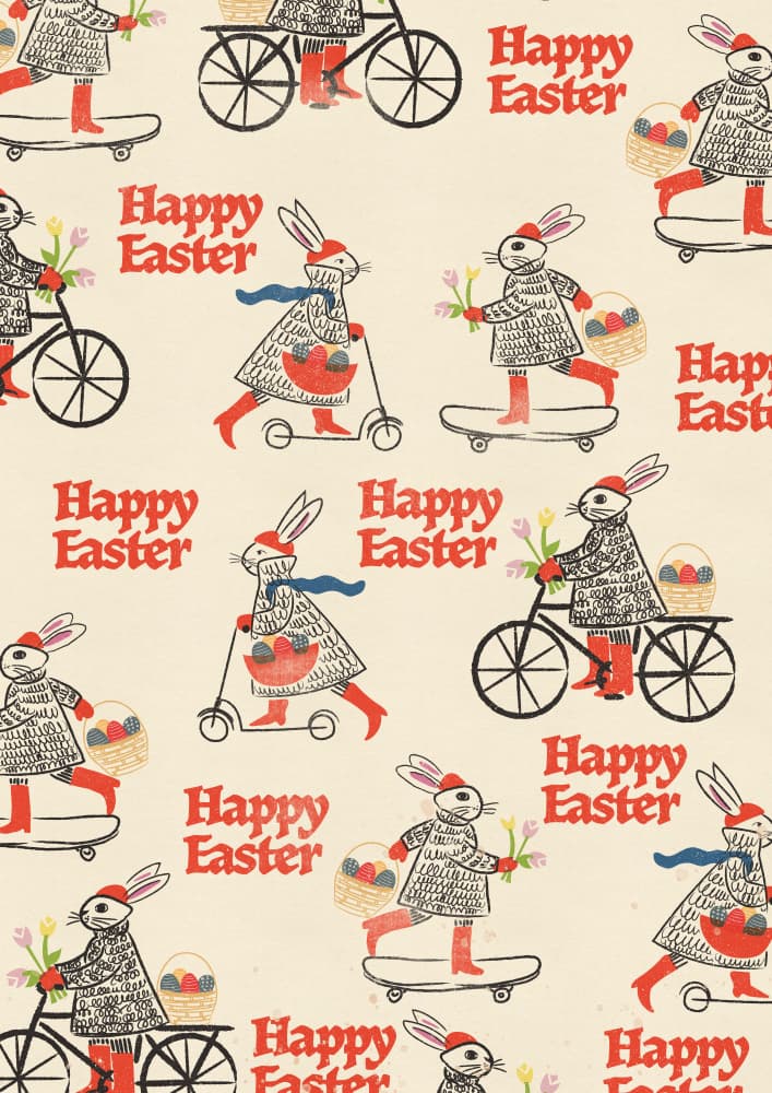 Playful Easter Bunnies by Nicholas — canvas wall art
