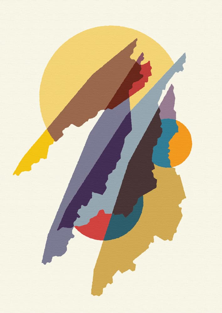 Abstract Mountain Layers by Rafa Mateo — canvas wall art