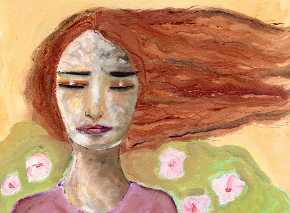 Peaceful Woman Dreaming by Sharyn Bursic — canvas wall art