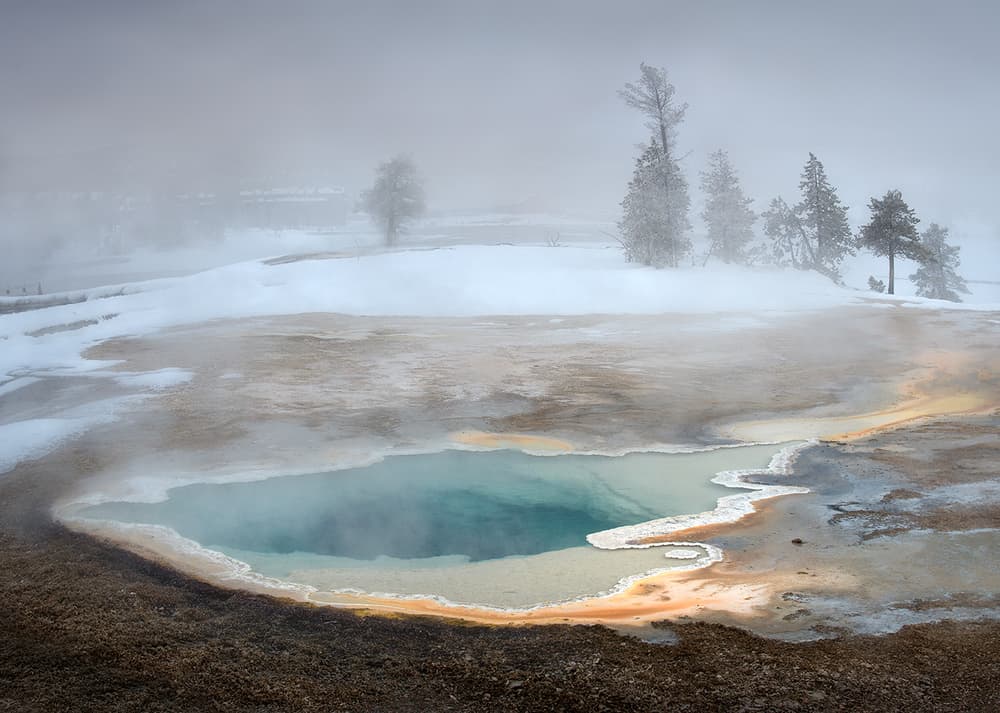 Misty Winter Hot Spring by Shenshen Dou — canvas wall art