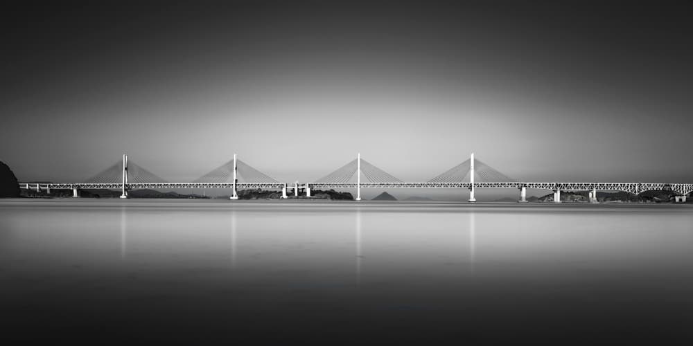 Serene Bridge Reflections by Akira TAKAUE — canvas wall art