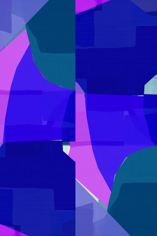 Vibrant Abstract Blue Shapes by cartissi — canvas wall art