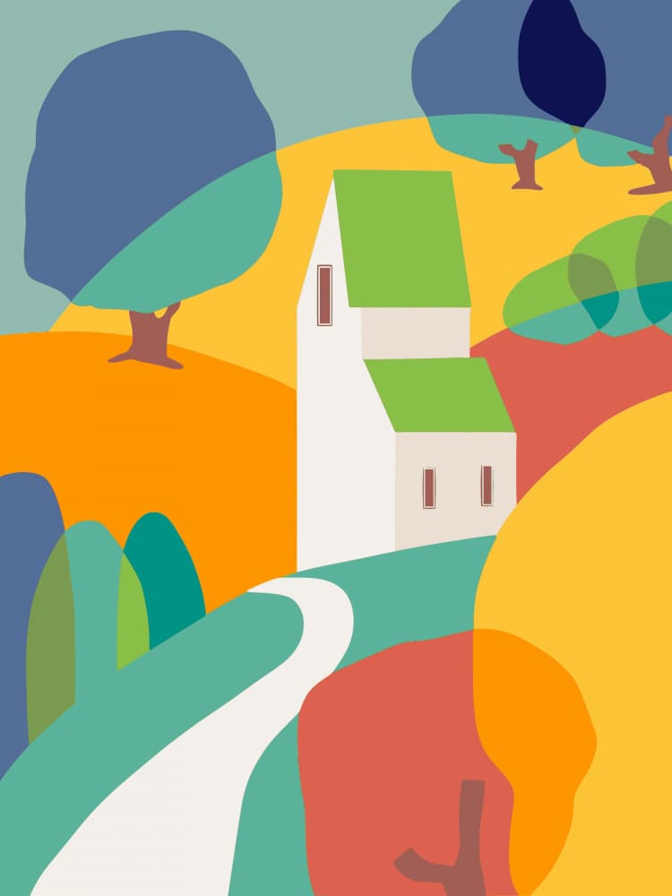 Charming Hillside Home by Little Dean — canvas wall art
