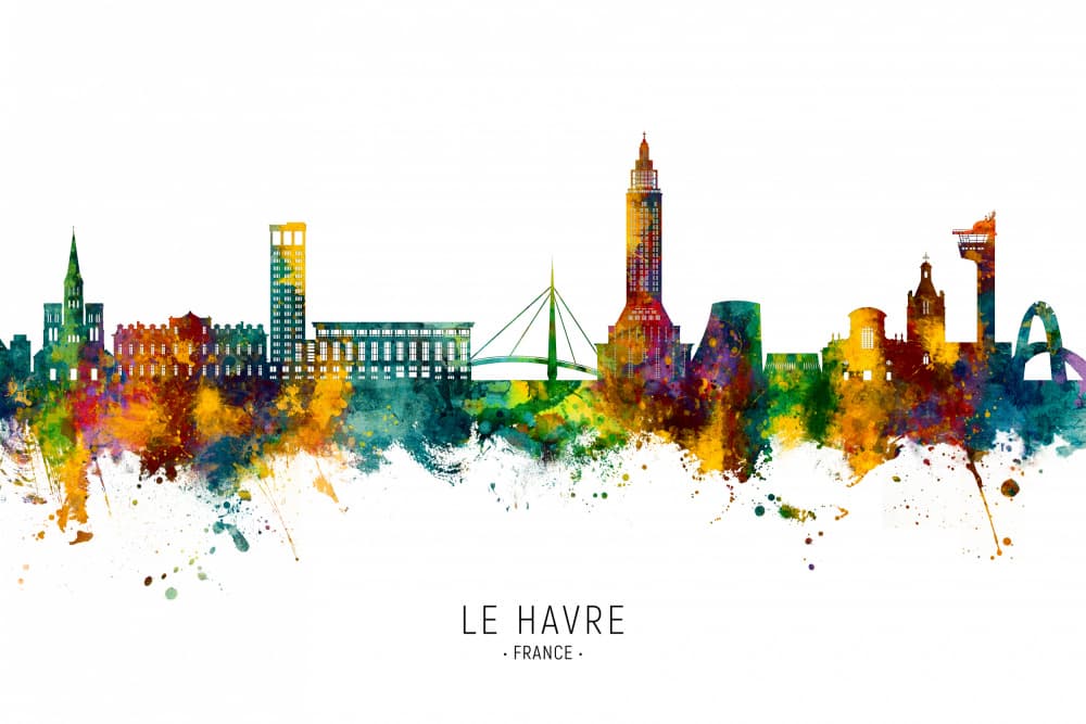 Colorful Le Havre France by Michael Tompsett — canvas wall art