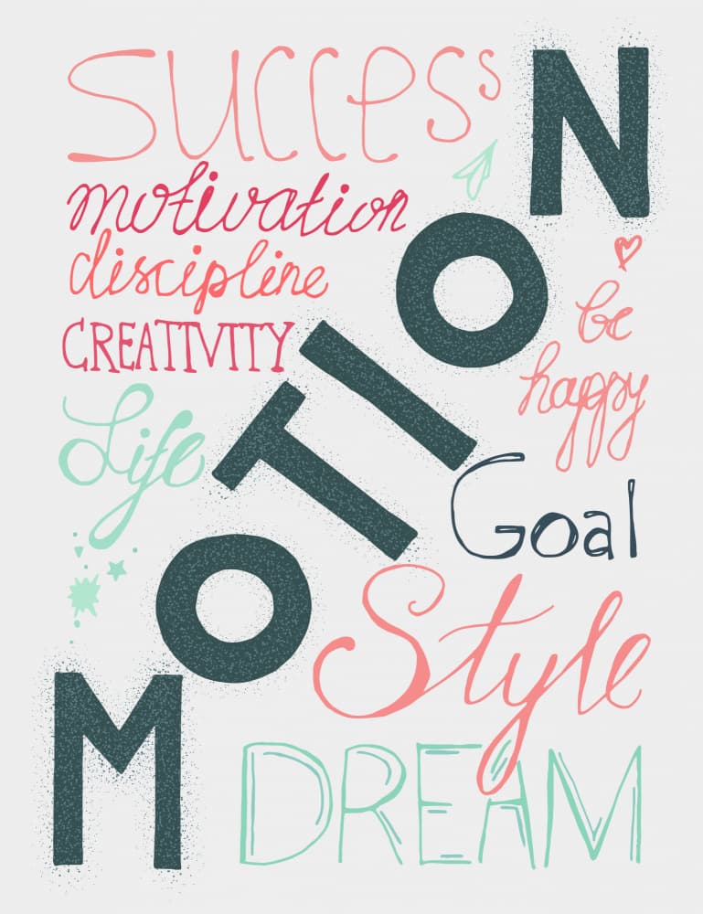 Motion Motivational Words by Marika Barsrsind — canvas wall art