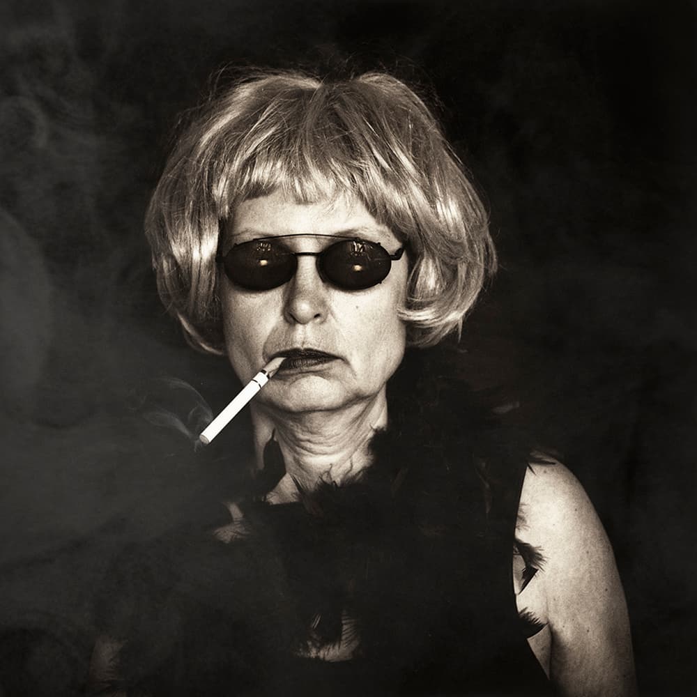 Mysterious Woman Smoking by Angelika Martha Himburg — canvas wall art