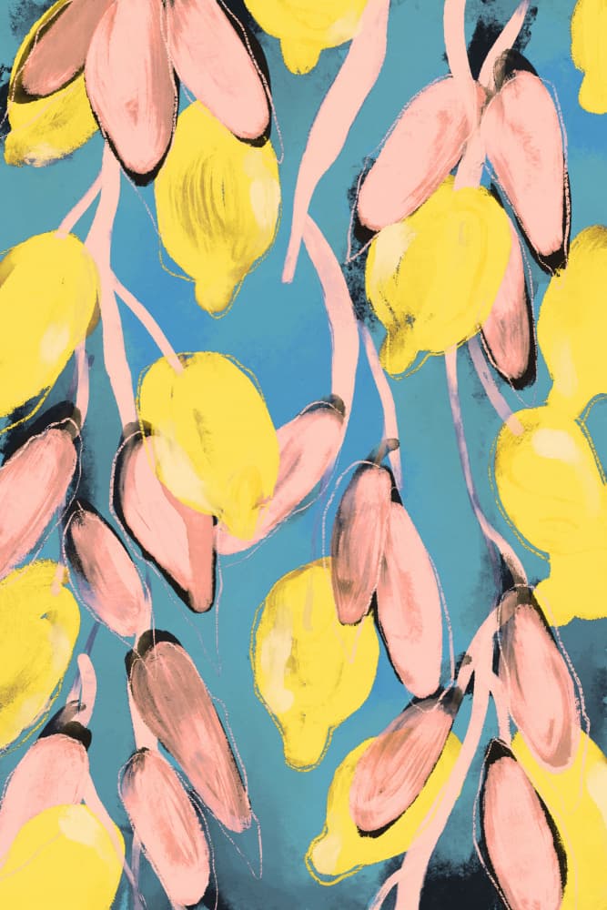 Petals in Blue by Treechild — canvas wall art