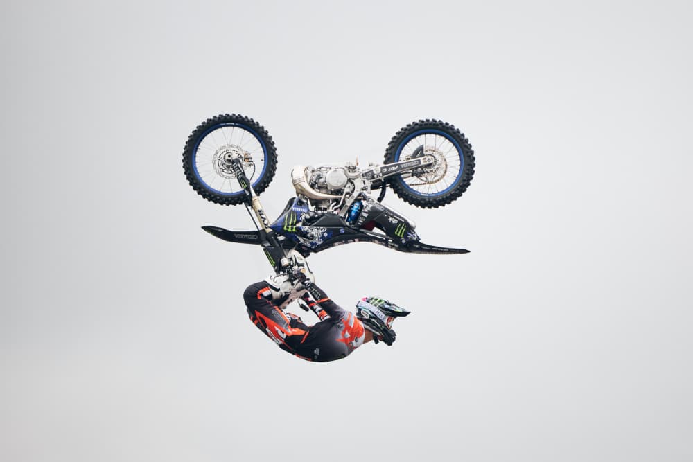 Motocross Backflip Action by Photographer — canvas wall art