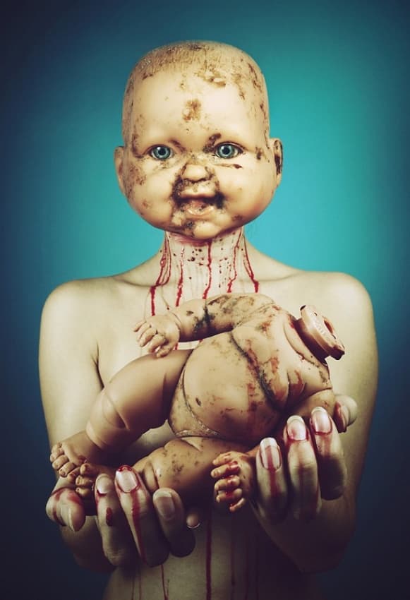 Creepy Doll Horror by UfukCRY — canvas wall art