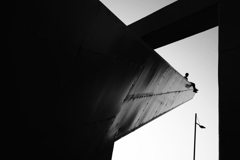 Solitary Figure Urban Edge by Ali Ayer — canvas wall art