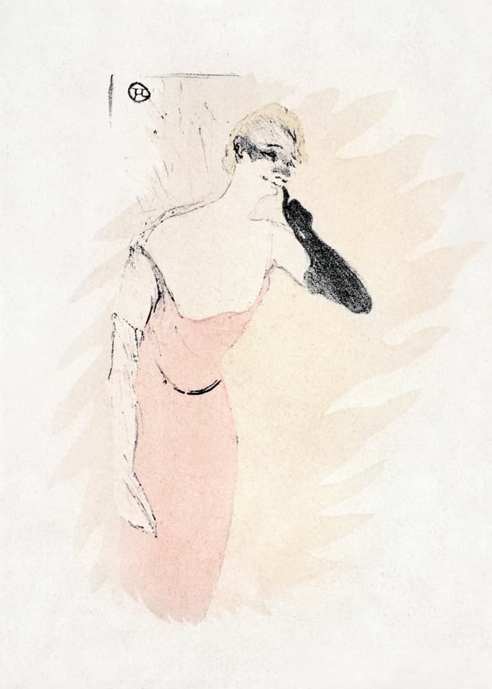 Yvette Guilbert In columbine a Pierrot (1894) by TOULOUSE LAUTREC — canvas wall art
