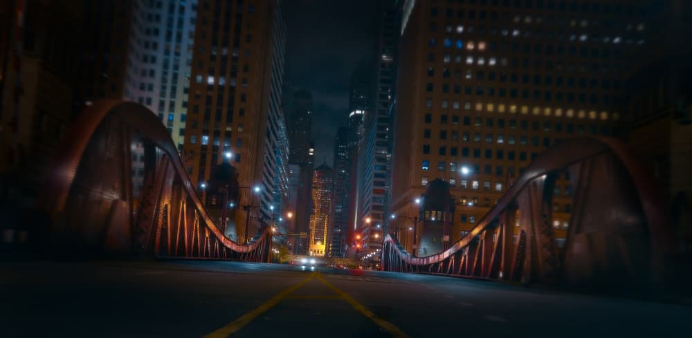 Vibrant City Night Lights by Javier de la Torre — canvas wall art
