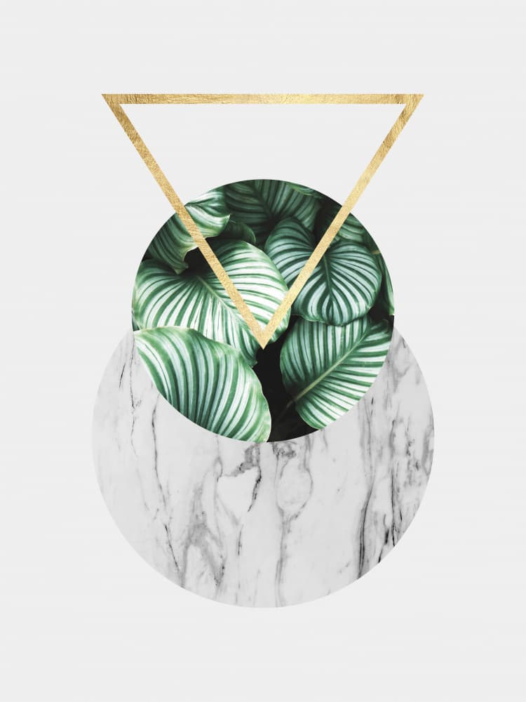 Geometric Green Leaves by Vitor Costa — canvas wall art