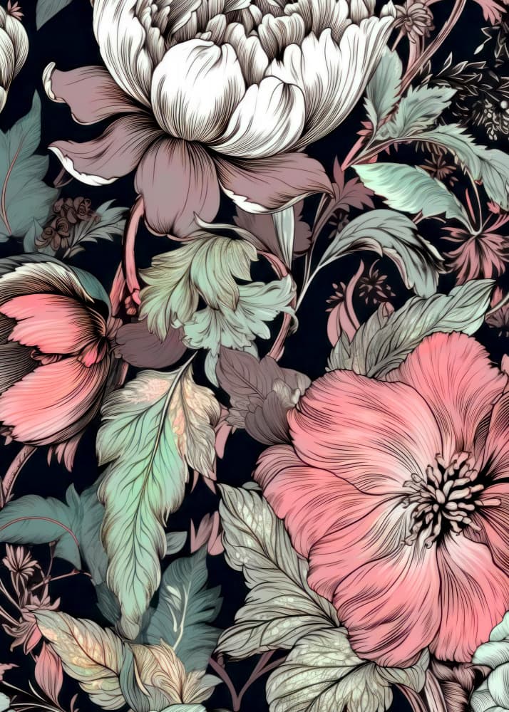 Elegant Floral Garden by Justyna Jaszke — canvas wall art