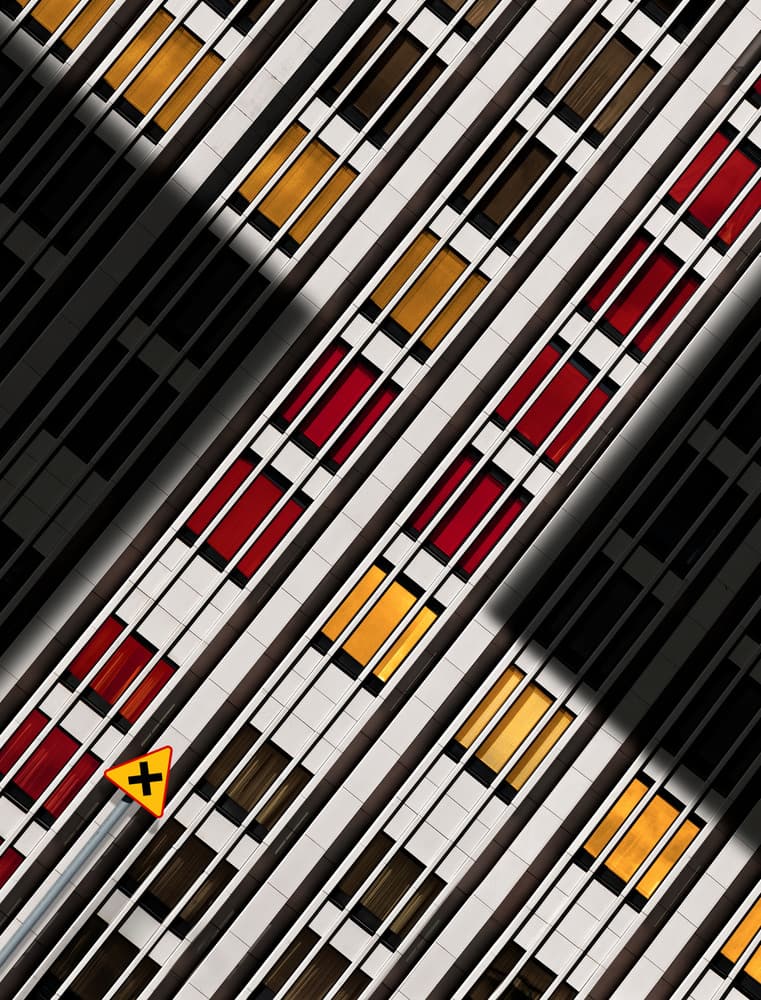 Diagonal Facade Colors by Tomasz Buczkowski ( Tomush ) — canvas wall art