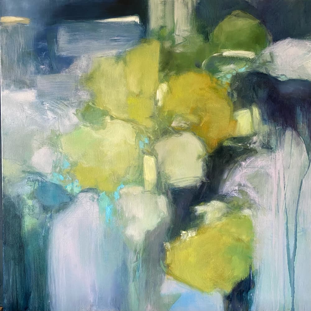 Abstract Green Shapes by Julia Purinton — canvas wall art