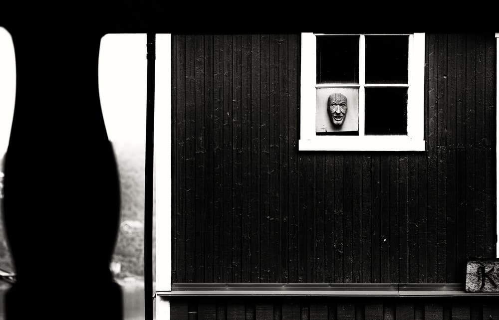 Eerie Wooden Mask by Julien Oncete — canvas wall art