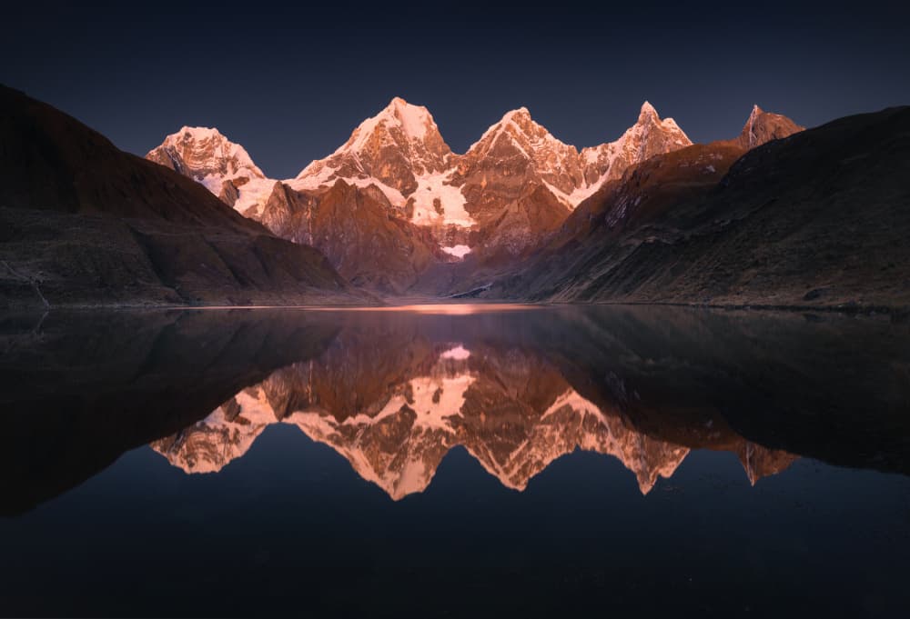 Golden Mountain Reflection by Karol Nienartowicz — canvas wall art