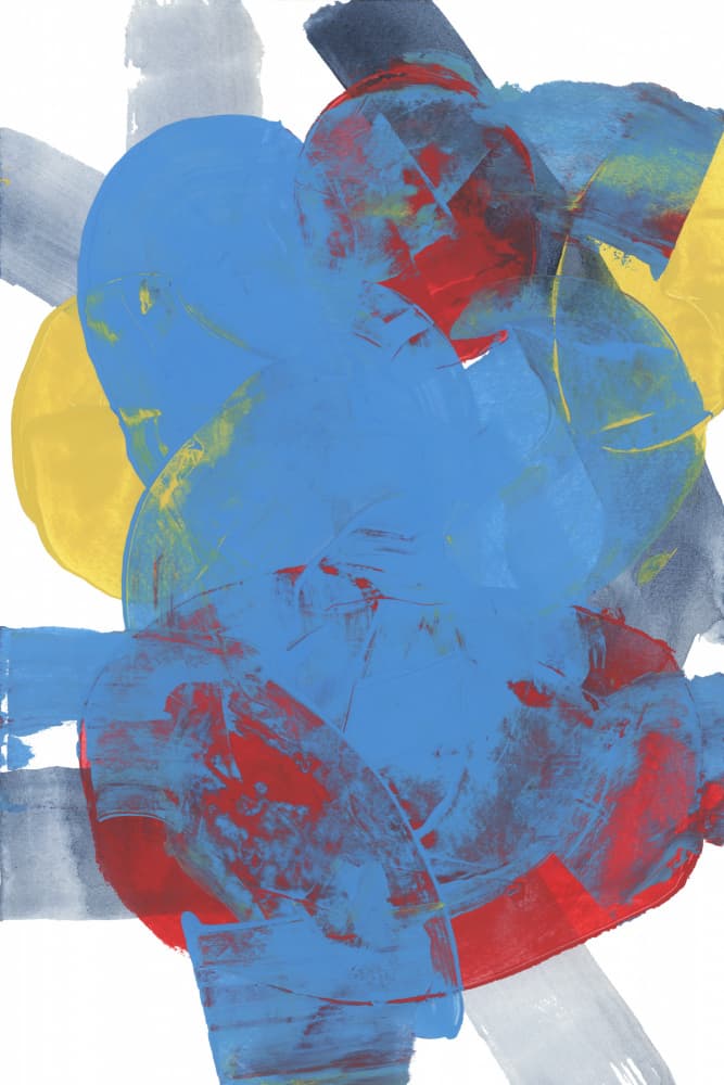 Dynamic Blue Red Abstract by cartissi — canvas wall art