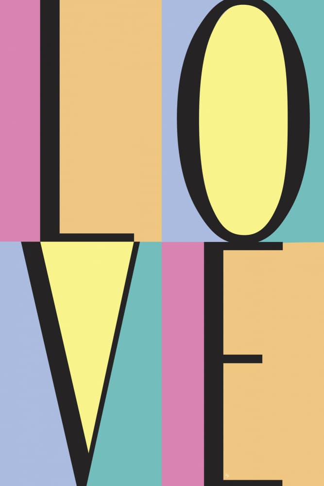Colorful Love Typography by Martina — canvas wall art