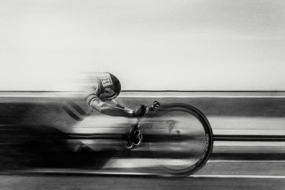 Fast Track Cyclist by Bruno Flour — canvas wall art