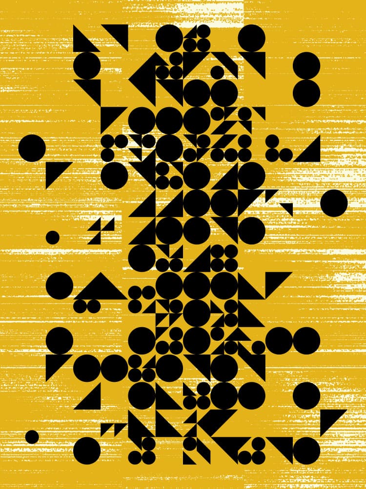 Abstract Gold Geometric Shapes by Petr Strnad — canvas wall art