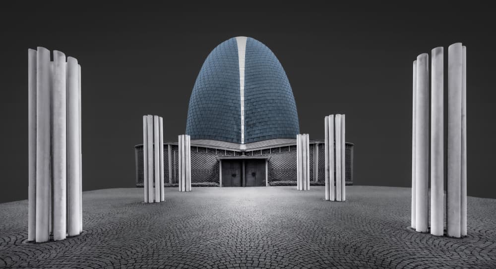 Modern Dome and Pillars by Roland M Schwerdtfeger — canvas wall art