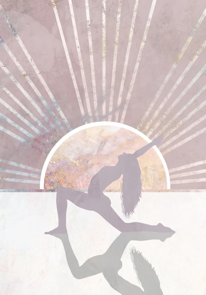 Peaceful Yoga Glow by Sarah Manovski — canvas wall art