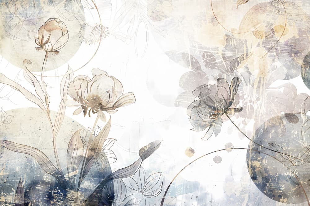 Delicate Floral Sketch by Rafal Kulik — canvas wall art
