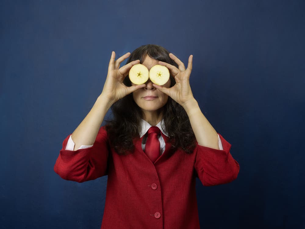 Playful Apple Vision by Michael Allmaier — canvas wall art