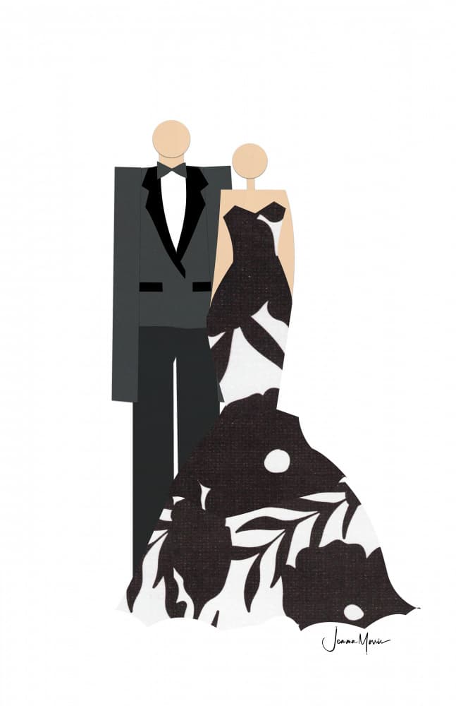 Elegant Black Tie Couple by Jemma Morris — canvas wall art