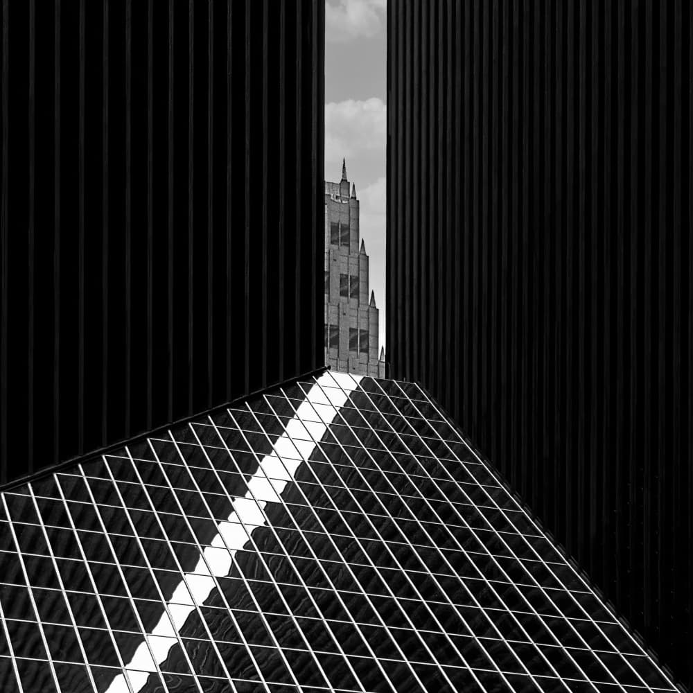 Monochrome Urban Geometry by Michael Burlak — canvas wall art