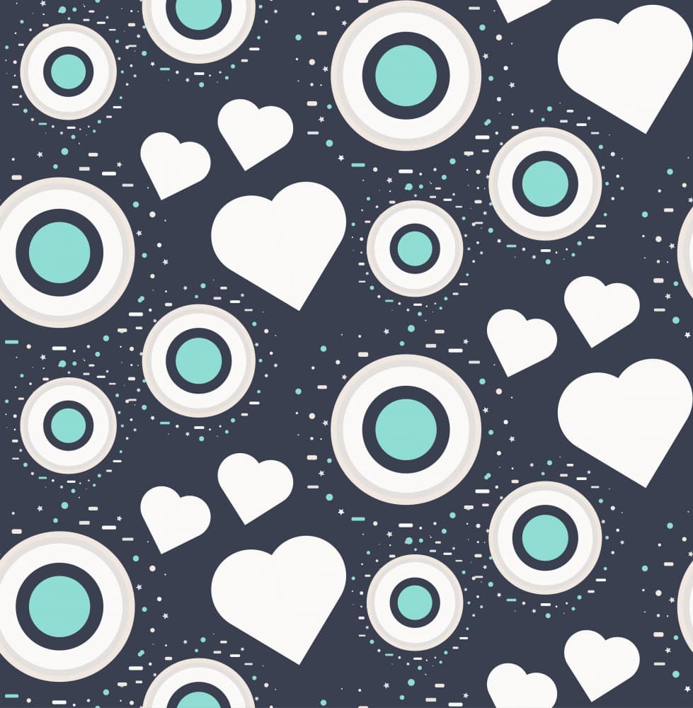 Scattered Hearts Circles by Marika Barsrsind — canvas wall art