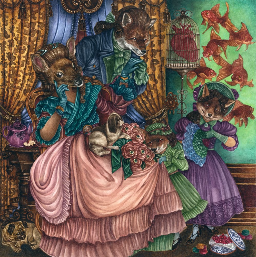 Curious Rococo Animals by Nicole Bustamante — canvas wall art
