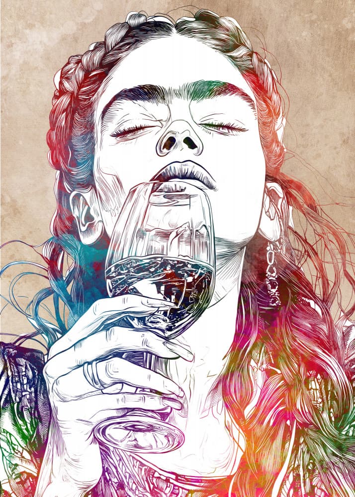 Sensual Wine Moment by Justyna Jaszke — canvas wall art