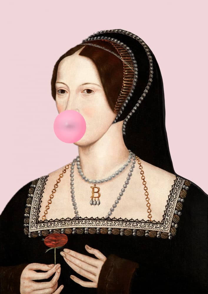 Bitcoin Bubblegum Lady by Talitha McQueen — canvas wall art