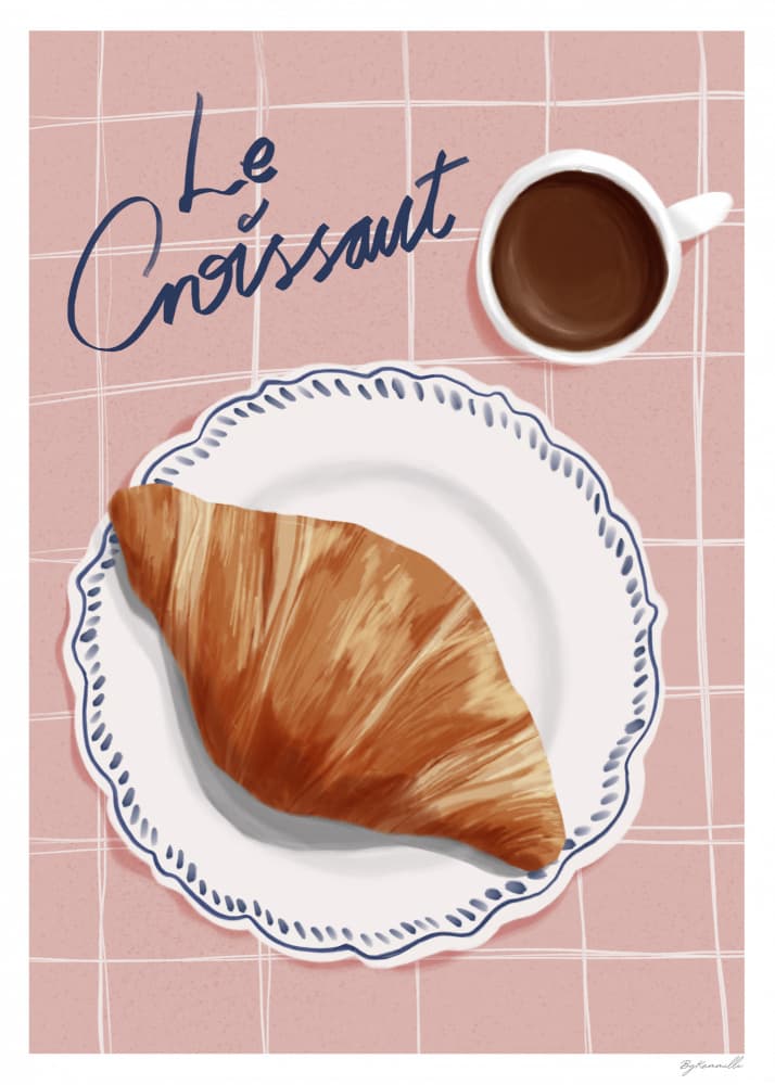 Le Croissant Morning by ByKammille — canvas wall art