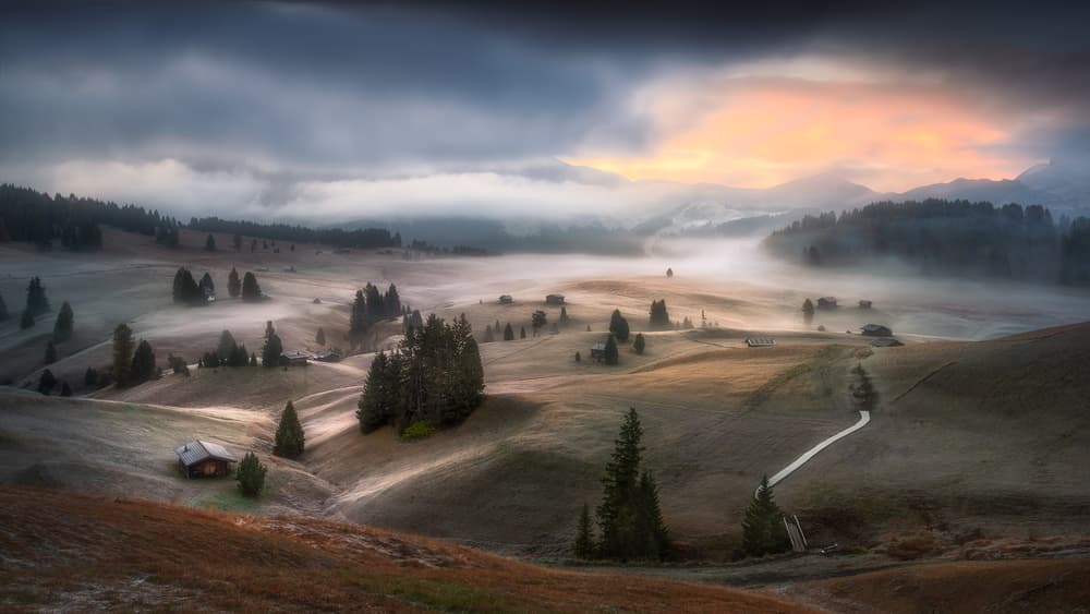 Misty Alpine Morning by Tomasz Rojek — canvas wall art