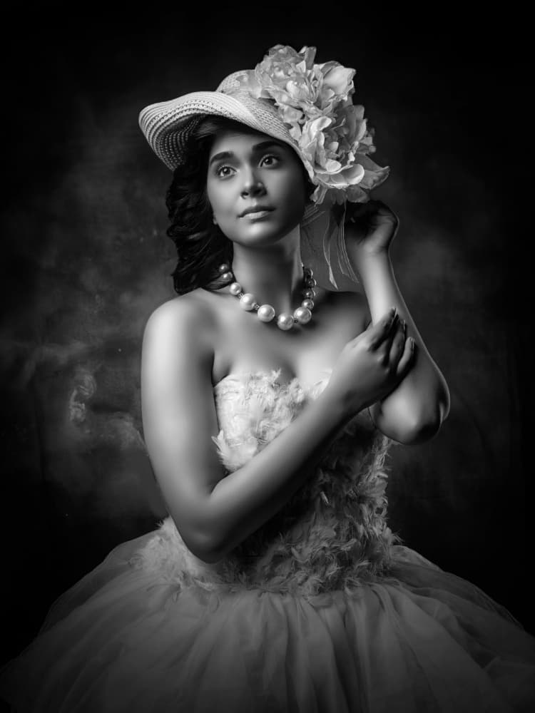 Elegant Woman in Hat by PARTHA BHATTACHARYYA — canvas wall art