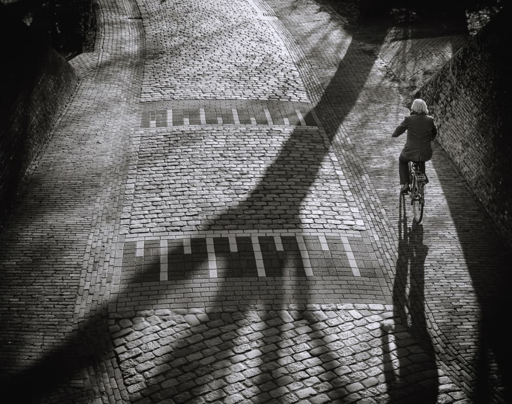 Cyclist in Dramatic Light by Henk van Maastricht — canvas wall art