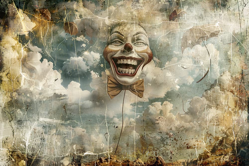 Creepy Clown Balloon by Rafal Kulik — canvas wall art