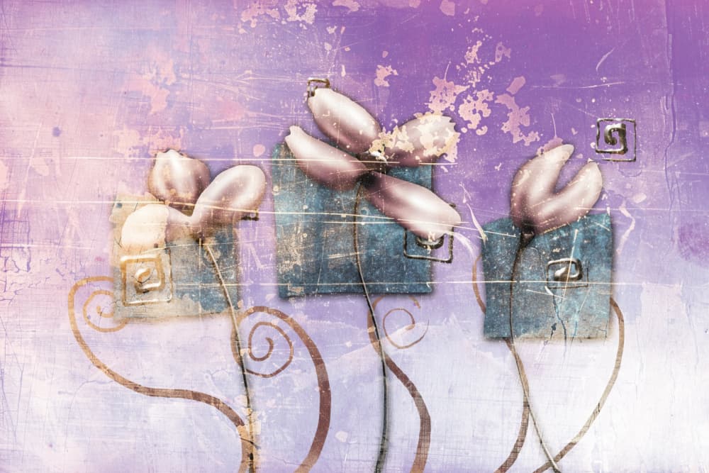 Abstract Purple Blooms by Rafal Kulik — canvas wall art