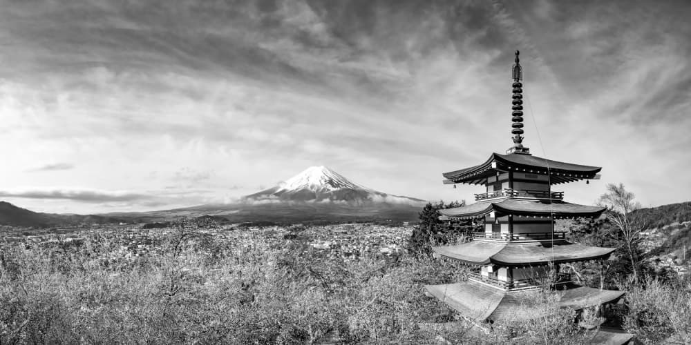 Majestic Fuji Pagoda by Melanie Viola — canvas wall art
