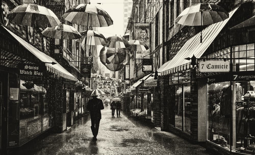 Charming Rainy Alley by Anita Underwood Photography — canvas wall art