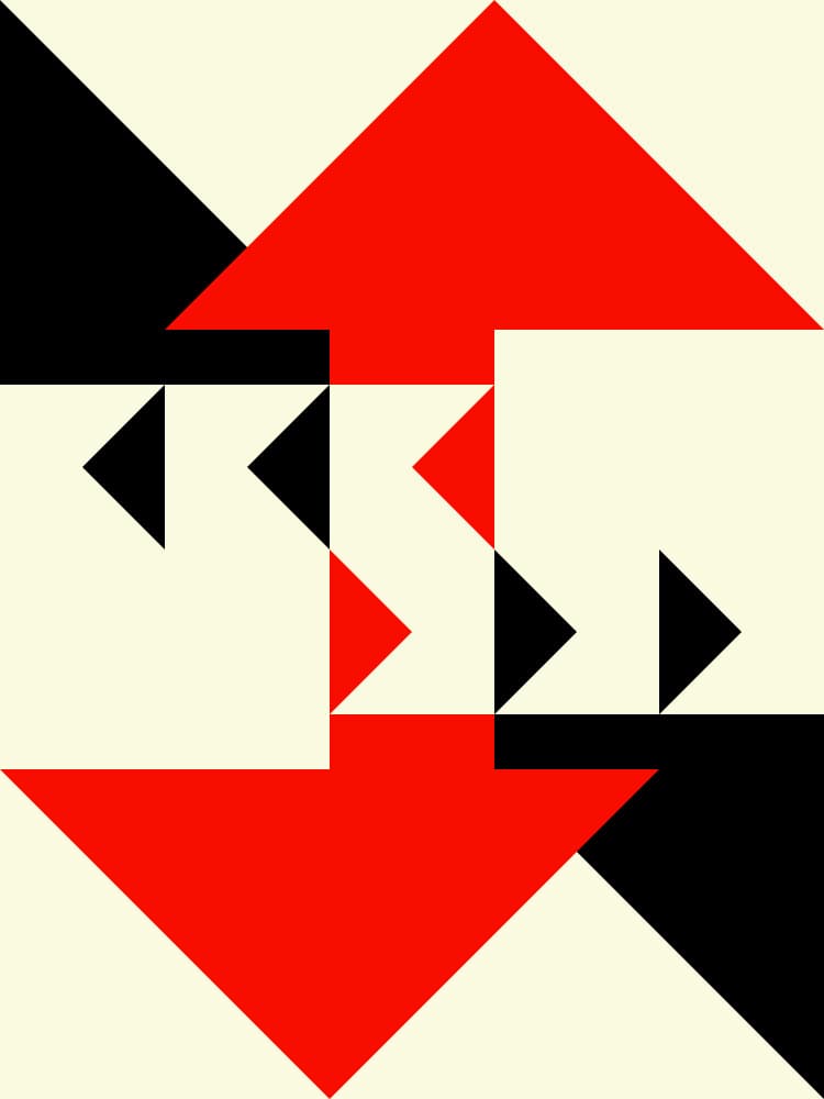 Abstract Geometric Arrows by Petr Strnad — canvas wall art