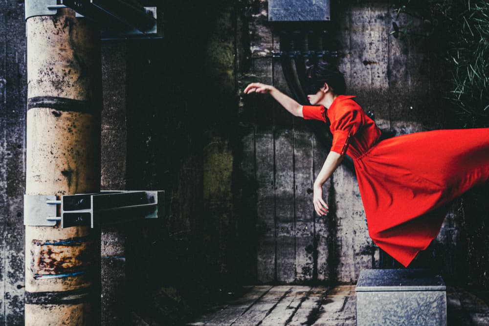 Dramatic Red Dress by Kurosaki Sangan — canvas wall art